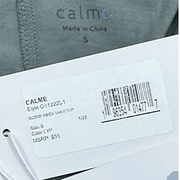 Johnny Was NWT Calmé Scoop Neck Curved Hem Tank Top in Sage Green Small - Picture 9 of 12